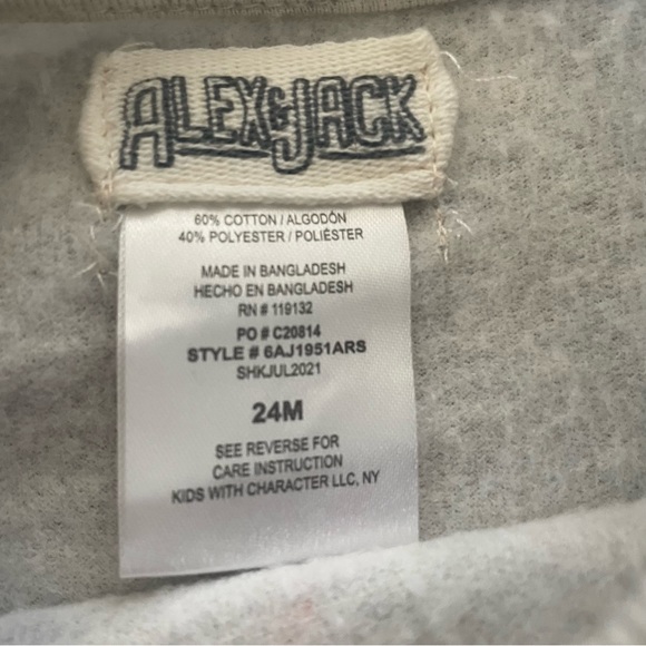 New! Alex & Jack Boys Dino Pumpkin Boo Halloween Sweatshirt 24 Months - Picture 6 of 8